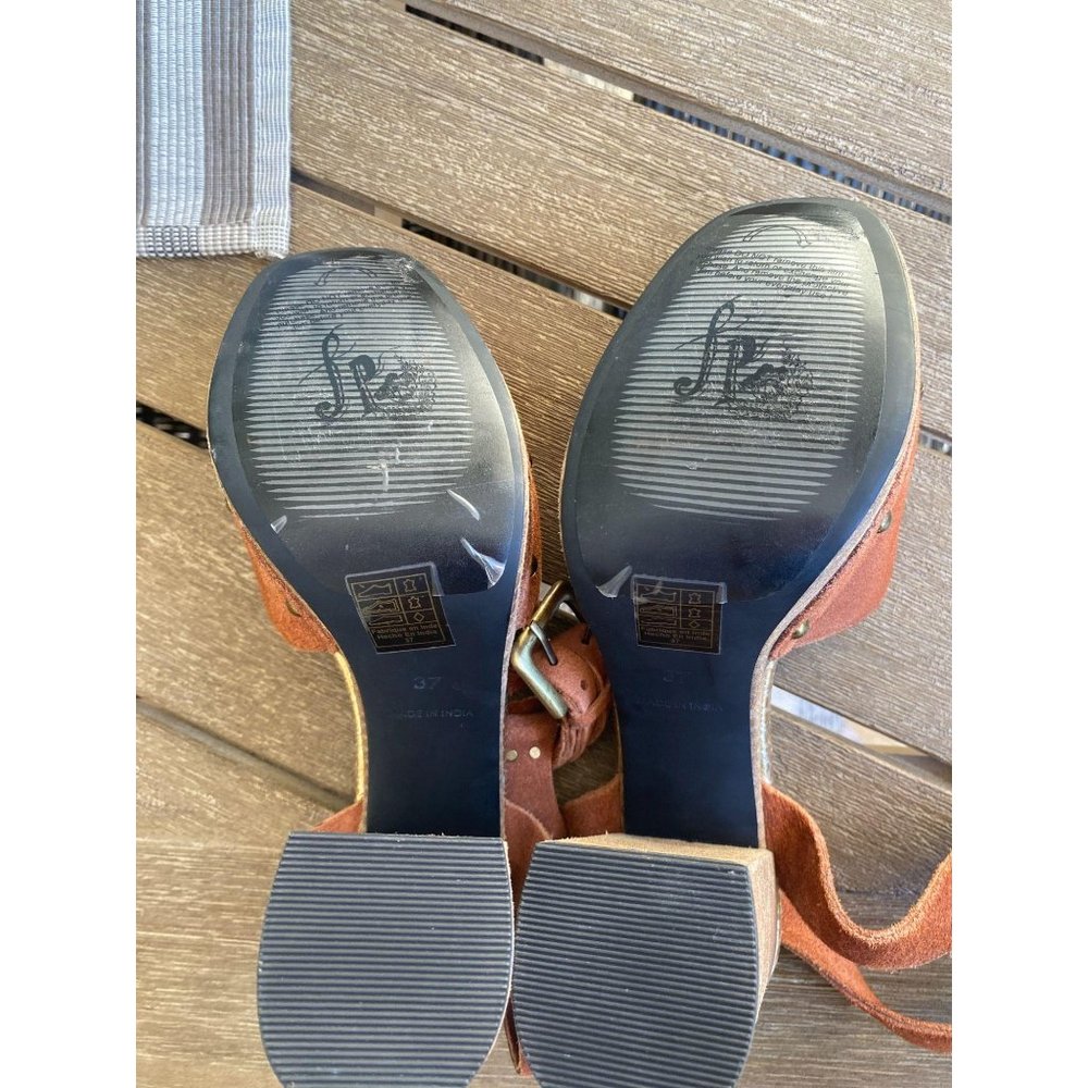 (Sold) Free People Justine Platform Block Heels 37 - Picture 11 of 12